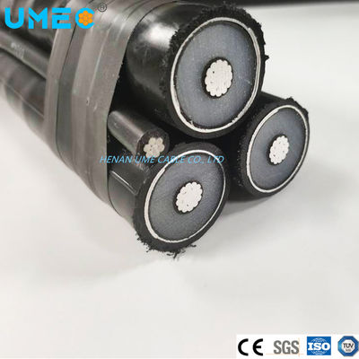 오버헤드 XLPE PVC 단열 알루미늄 선도자 4X16 4X25 4X35 4X50 mm2 4 코어 저전압 에어리얼 뱅클드 ABC 케이블